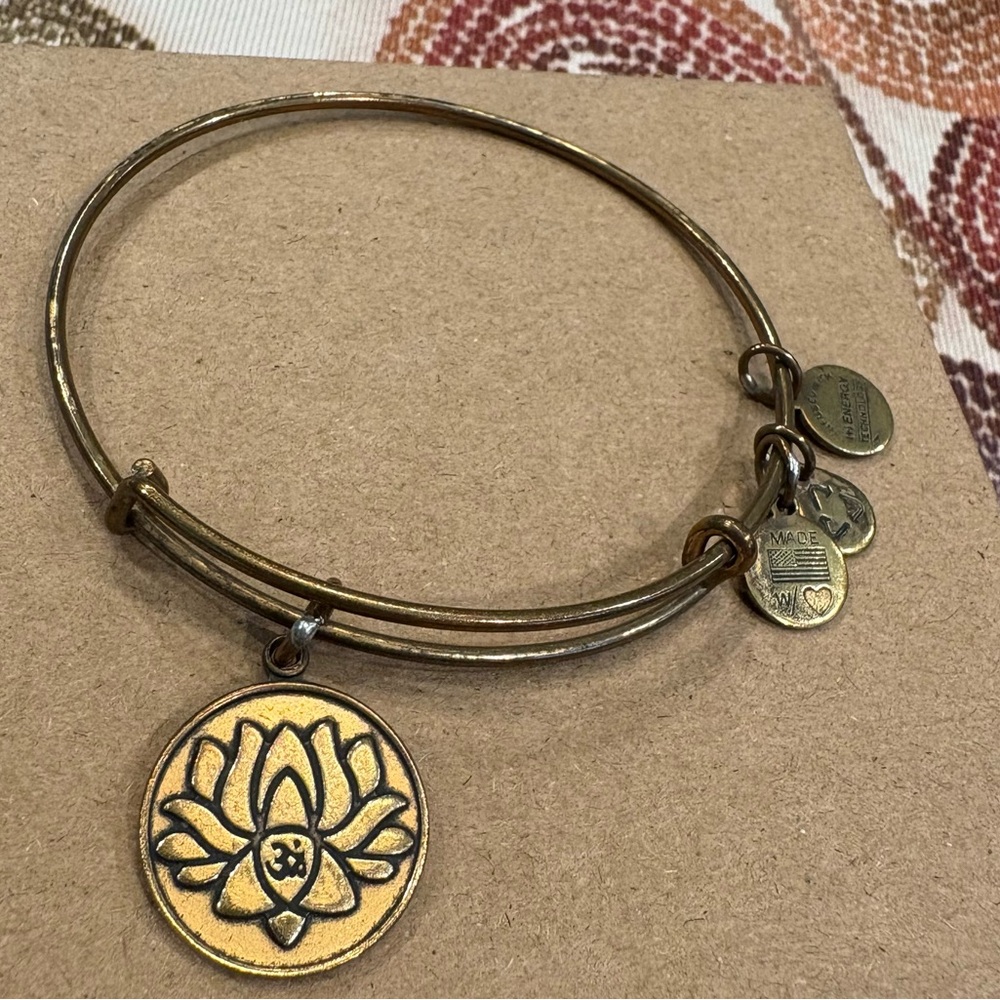Alex and Ani Lotus Flower Charm Expandable Bracelet - Picture 2 of 4